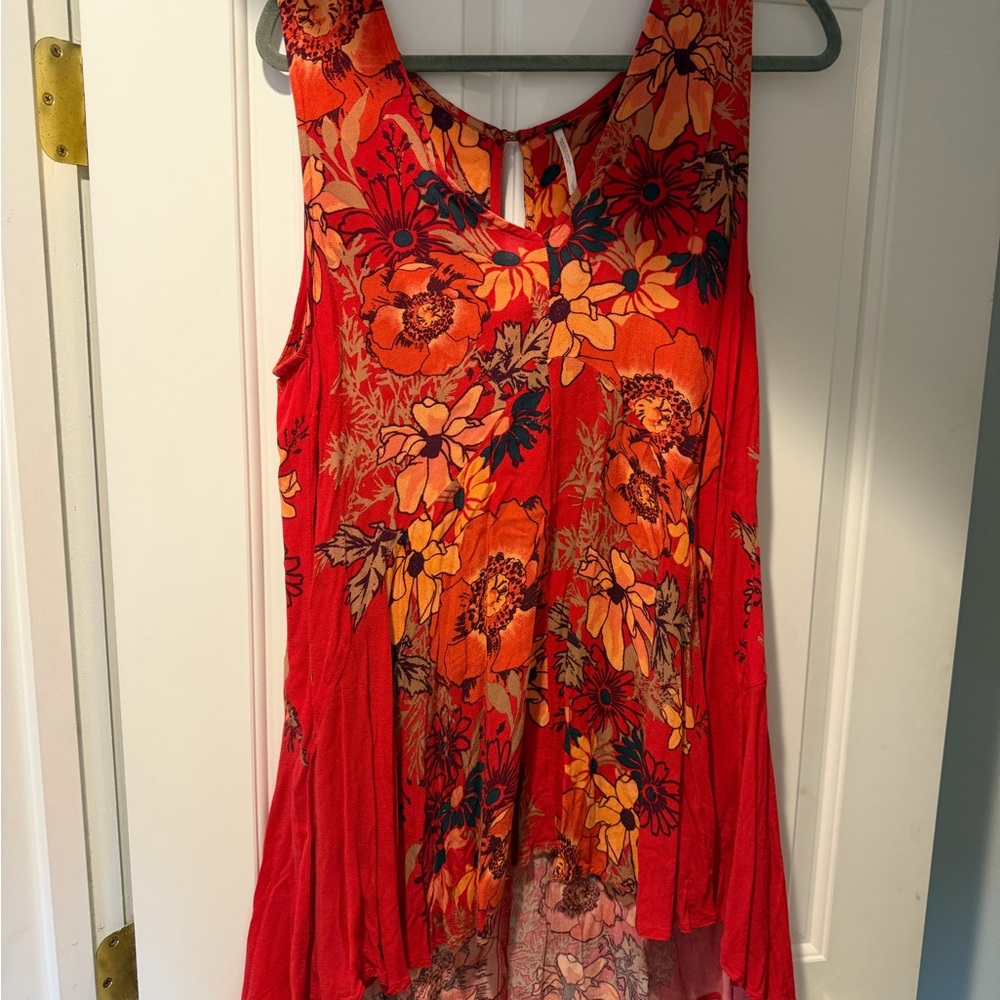 Women’s Red Floral Sleeveless Dress
